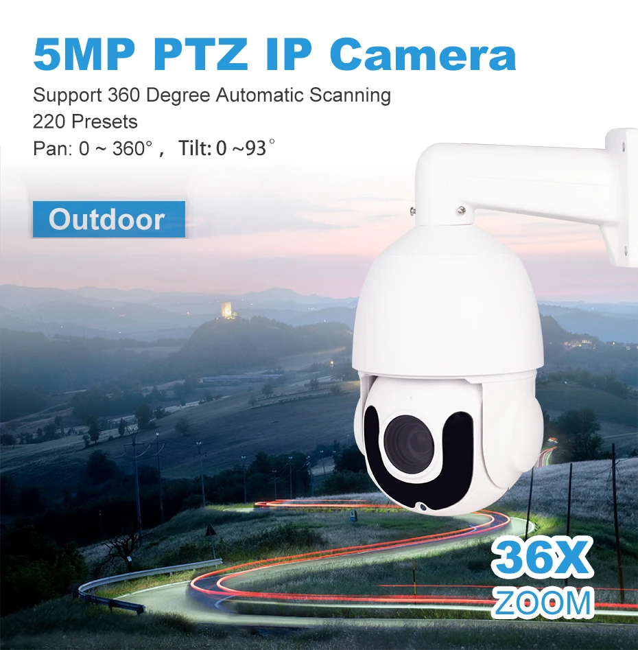 Hikvision совместимый 5MP 36X зум скорость PTZ IP камера Открытый Купол POE камера s CCTV наблюдения 120 м IR SD слот для карты