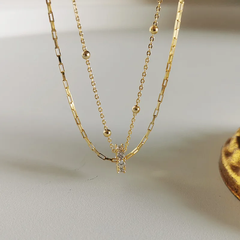 

Silvology 925 Sterling Silver Double Layers Lucky Circle Choker Round Bead Chain Luxury Zircon Necklace for Women Office Jewelry