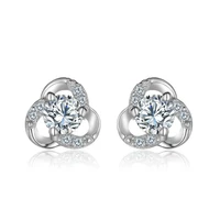 2021 rhinestone statement crystal lovely flowers earrings geometric round stud earrings for women luxury wedding gift brincos