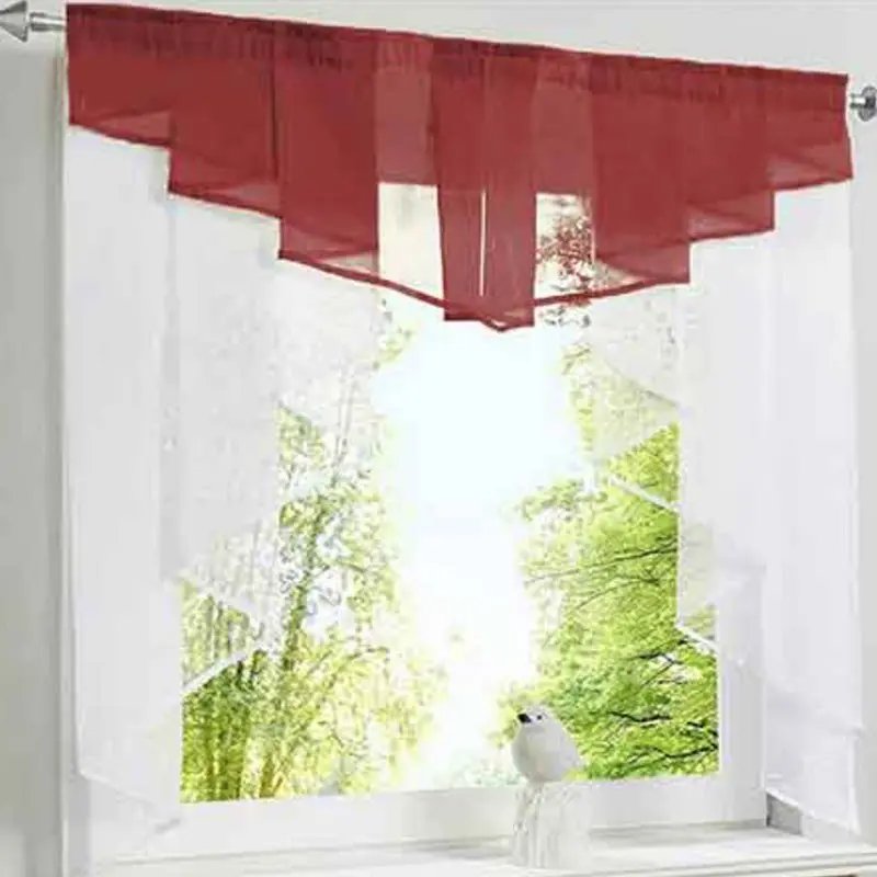 Тюлевая занавеска для кухни окна балкона в римском стиле плиссированный дизайн
