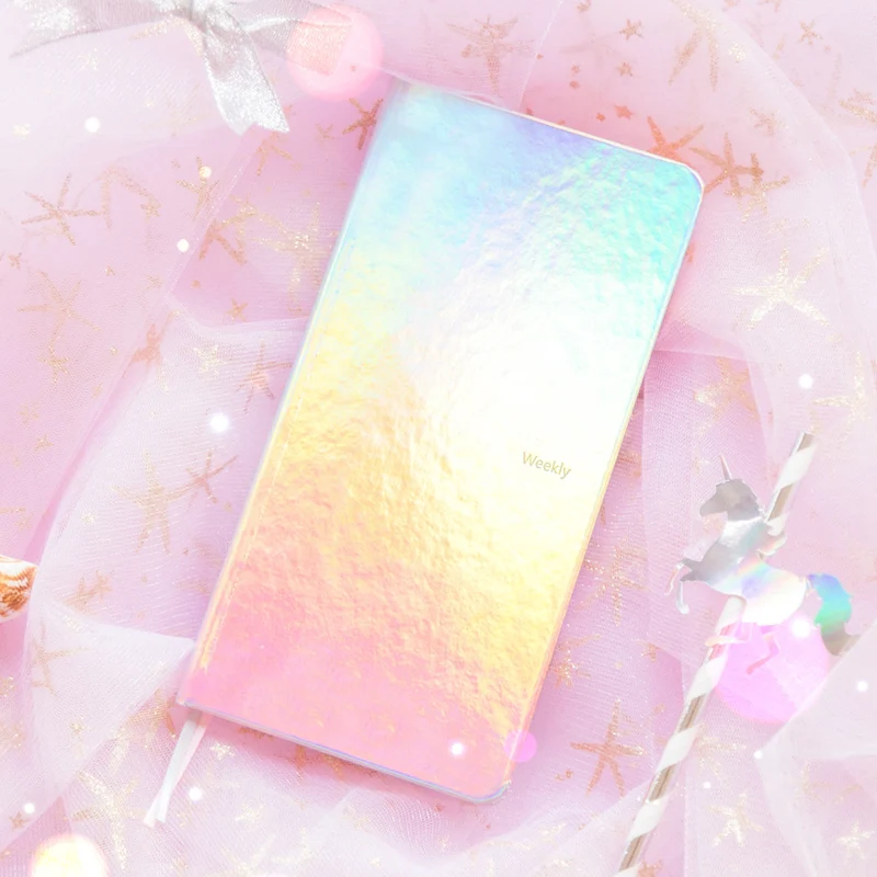 Роскошный лазерный Красочный Журнал Еженедельный планировщик блокнот на 2020 год