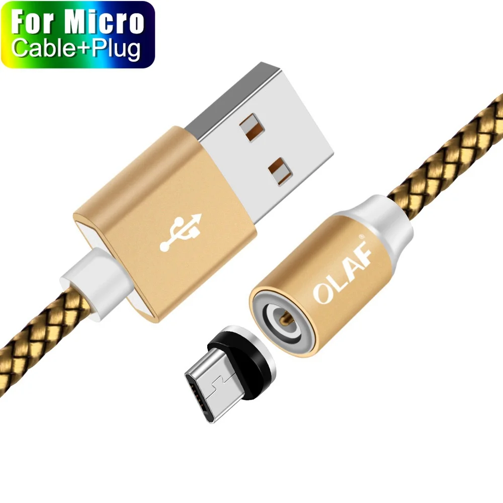 Gray Micro Cable Магнитный кабель Олаф для iPhone XS Max XR, магнитное зарядное устройство, быстрая зарядка, кабель Micro usb type C, магнитное зарядное устройство, зарядный провод usb - Color: Gray Micro Cable