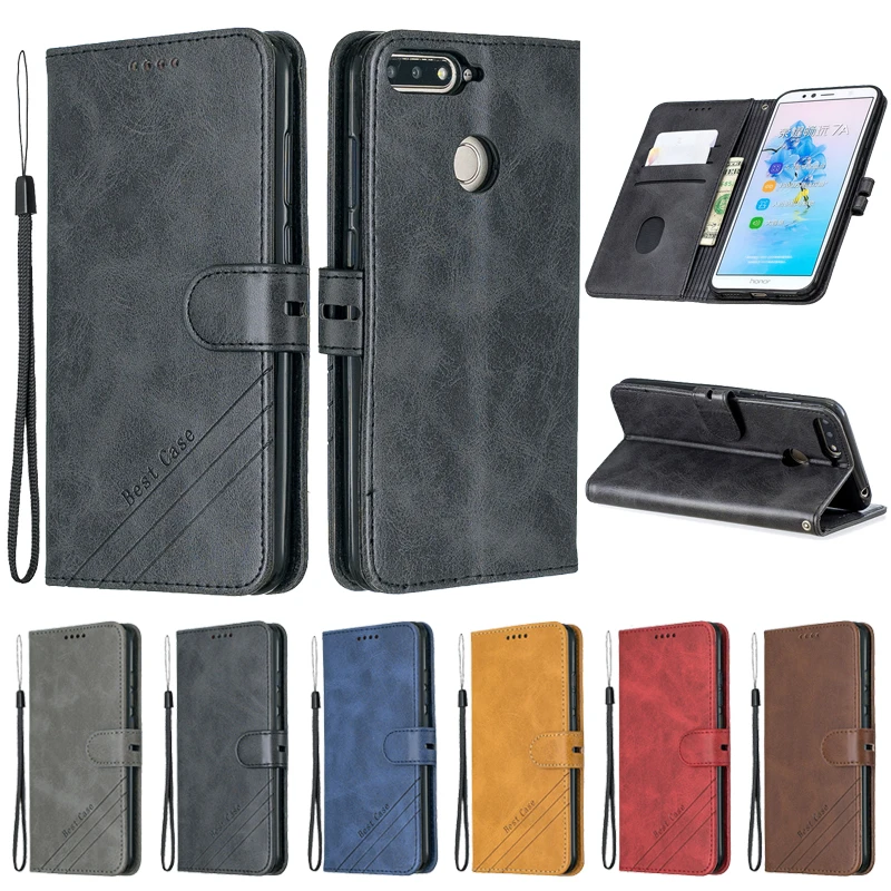 huawei honor 7c case leather flip case on sfor huawei honor 7c aum l41 phone case cover 5 7 inch luxury magnetic wallet cover free global shipping