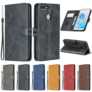 Чехол-бумажник с подставкой для Honor 7C, кожаный