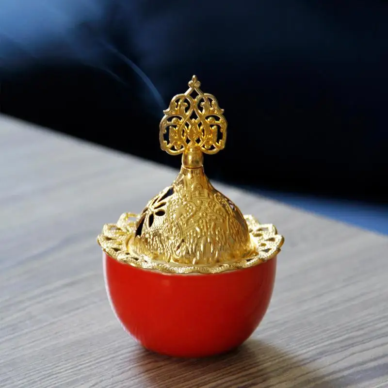 Милая маленькая курильница в арабском стиле с крышкой металлический