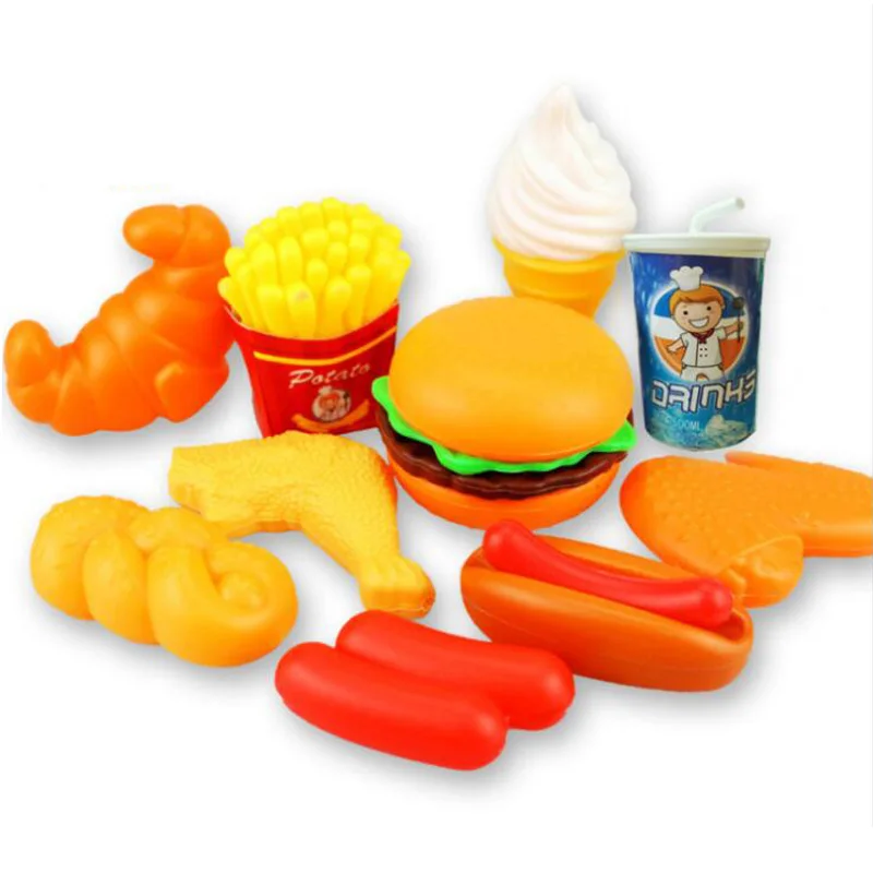 

Детский кухонный игрушечный набор, ролевые игры, моделирование, пластиковая еда, гамбургер, миниатюрный Перекус, бургер, развивающие игрушк...
