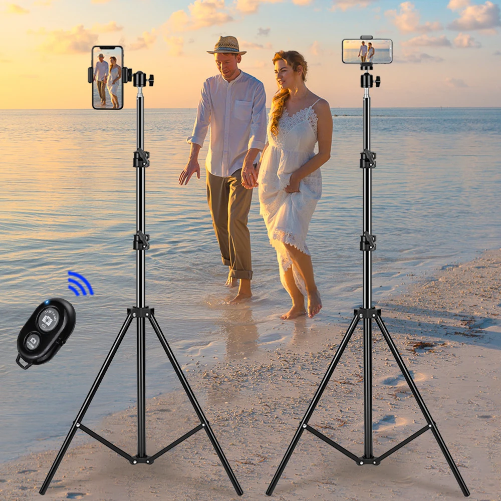 Photography Selfie Light Tripod Stand With 1/4 Screw Head Bluetooth-compatible Remote Phone Clip Portable For Mini Photo Studio