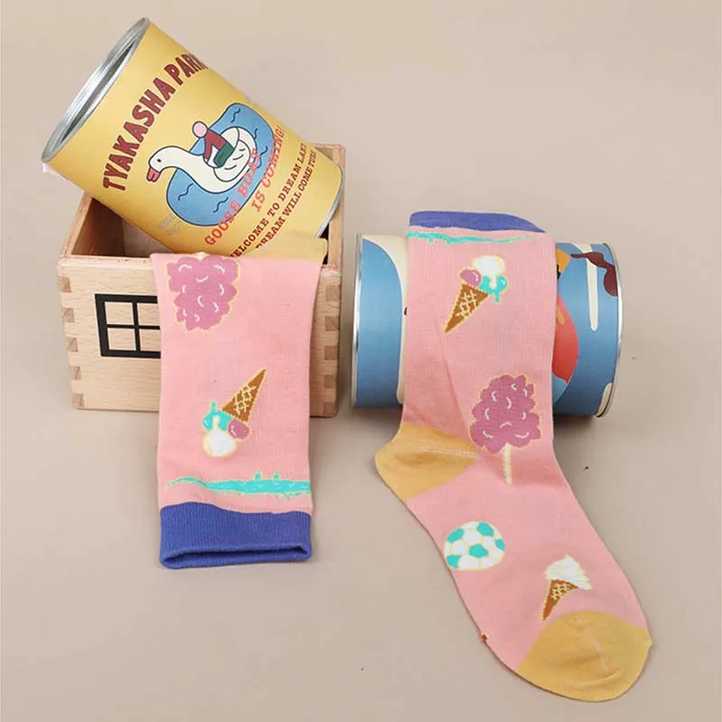 Осенне зимние модные Жаккардовые Носки с рисунком в стиле Харадзюку