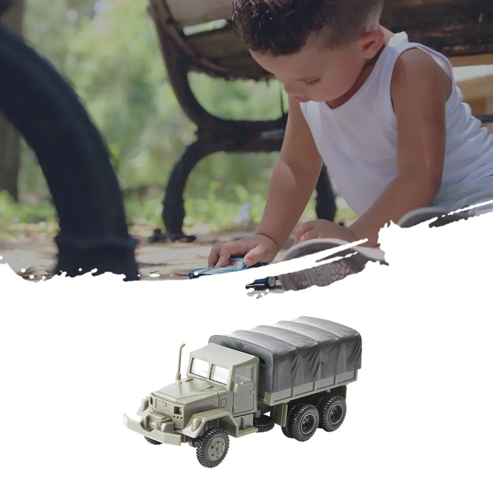 1:72 M35 Cami&oacute;n Militar 4D veh&iacute;culo blindado de ruedas montaje libre de goma modelo de juguete militar regalos para coche-1
