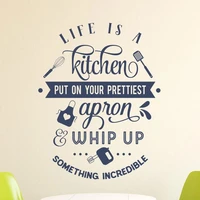 life is a kitchen wall decal quotes vinyl home decor kitchen baking wall stickers interior text murals removable wallpaper 4455