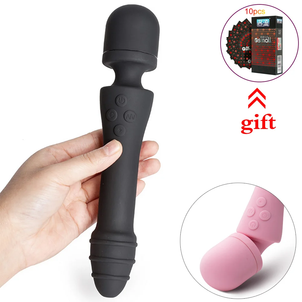 Вагина Анальный вибратор с подогревом двойной двигатель AV волшебный