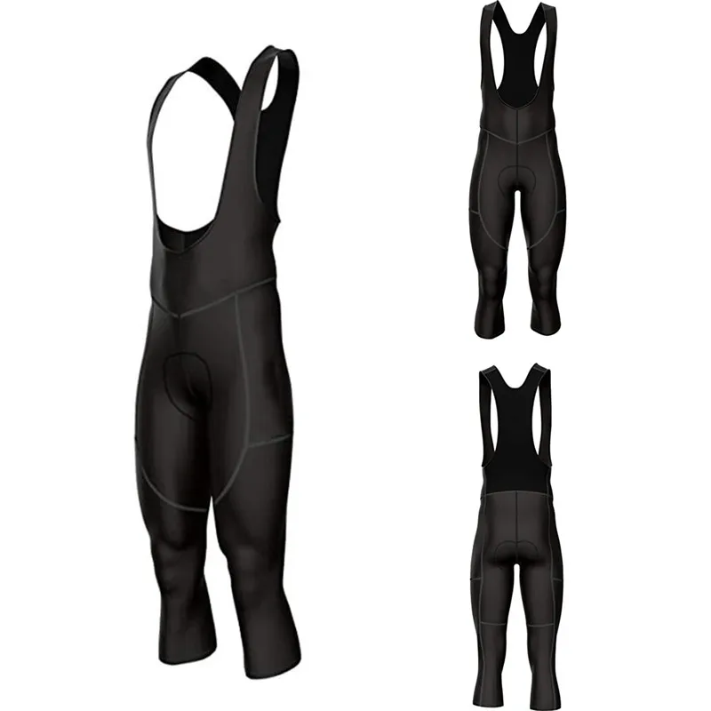 

Pro Team 3/4 Black Cycling 19D GEL Pad Bib Shorts MTB Quick Dry Breathable Bib Pants Sport Bike Wear Bicycle Lycra