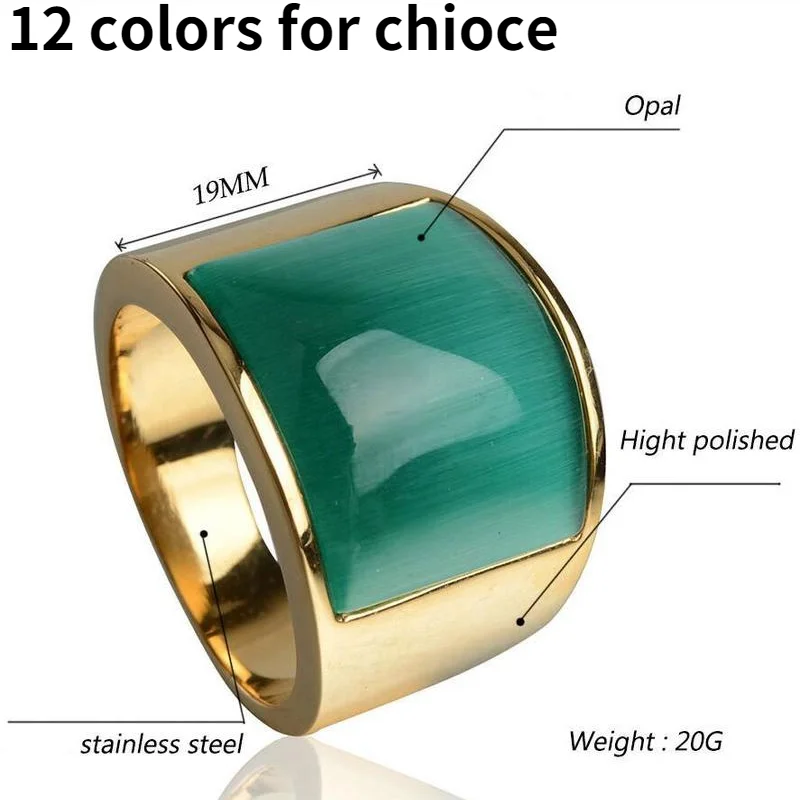 

Новинка властное простое кольцо с опалом индивидуальный тренд для мужчин и женщин кольцо с драгоценным камнем аксессуары