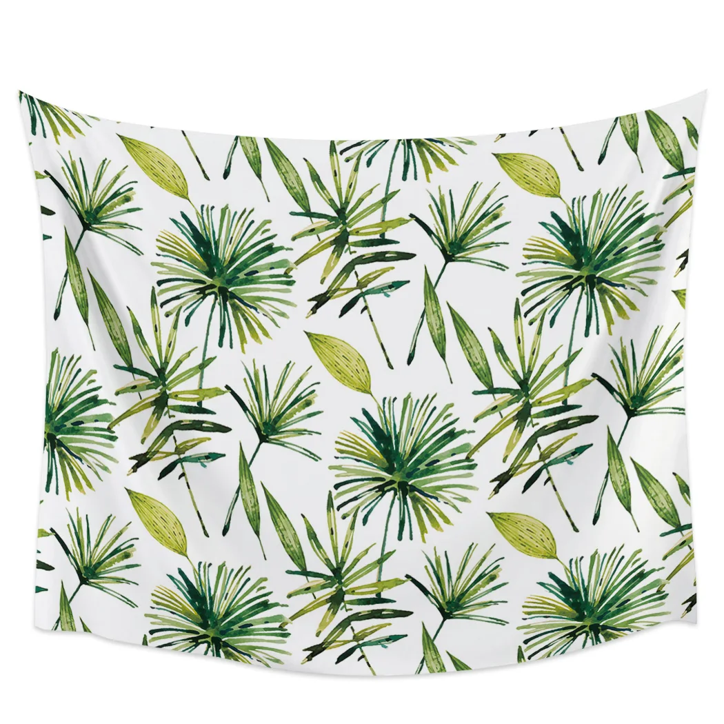 Зеленый тропический настенный гобелен для спальни | Дом и сад