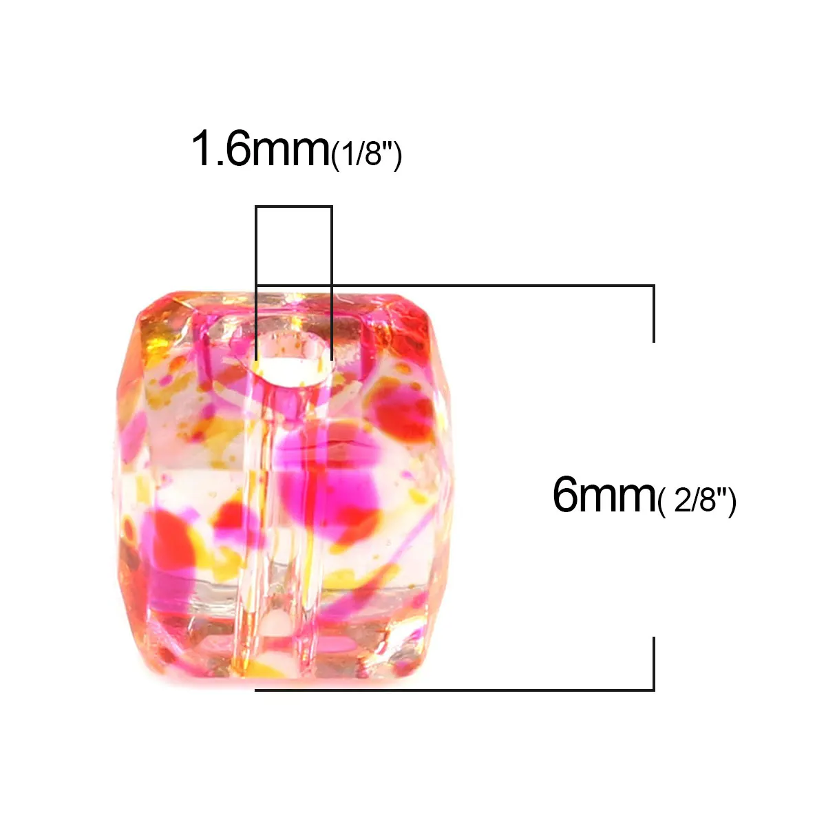 

50 PCs High Quality Square Glass Beads Crystal Beads Transparent Beads Quadrate Ball 6mm Supply Bracelet Jewelry DIY