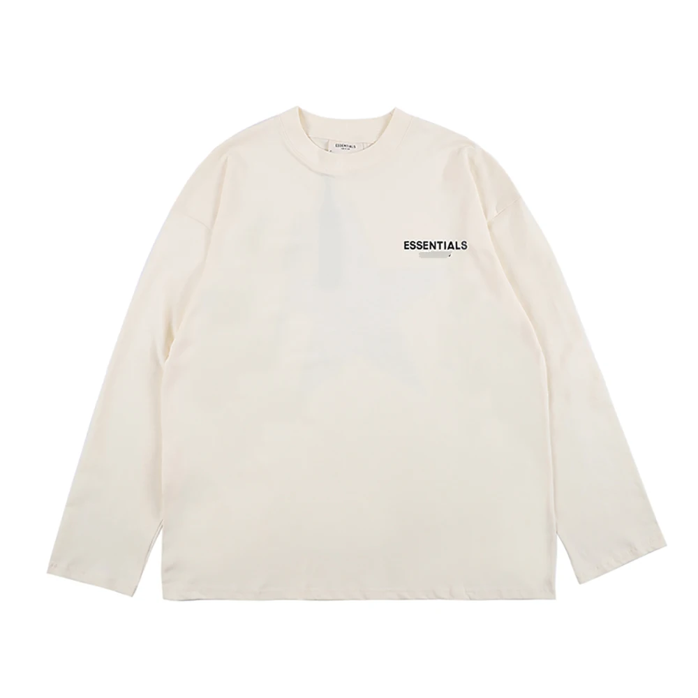 

NAGRI Men Pullover Long Sleeve T Shirt Essentials Streetwear Hip Hop Cotton Sweatshirts Casual Loose Start Printed T-shirts