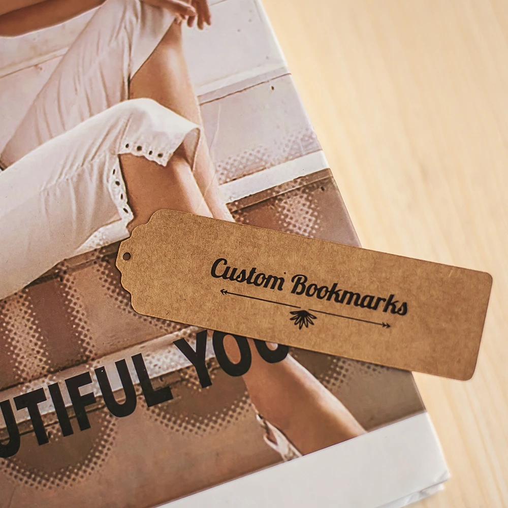 

100pcs Advanced Custom Bookmarks, Personal Bookmarks, Kraft/White Card Labels, Strip Paper Tags