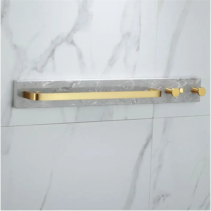 Вешалка для полотенец Tuqiu с крючками настенная 50 см золотистая вешалка ванной