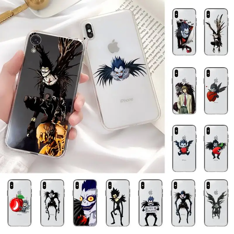 

YNDFCNB Anime Manga Death Note Ryuk Phone Case for iphone 13 11 12 pro XS MAX 8 7 6 6S Plus X 5S SE 2020 XR cover