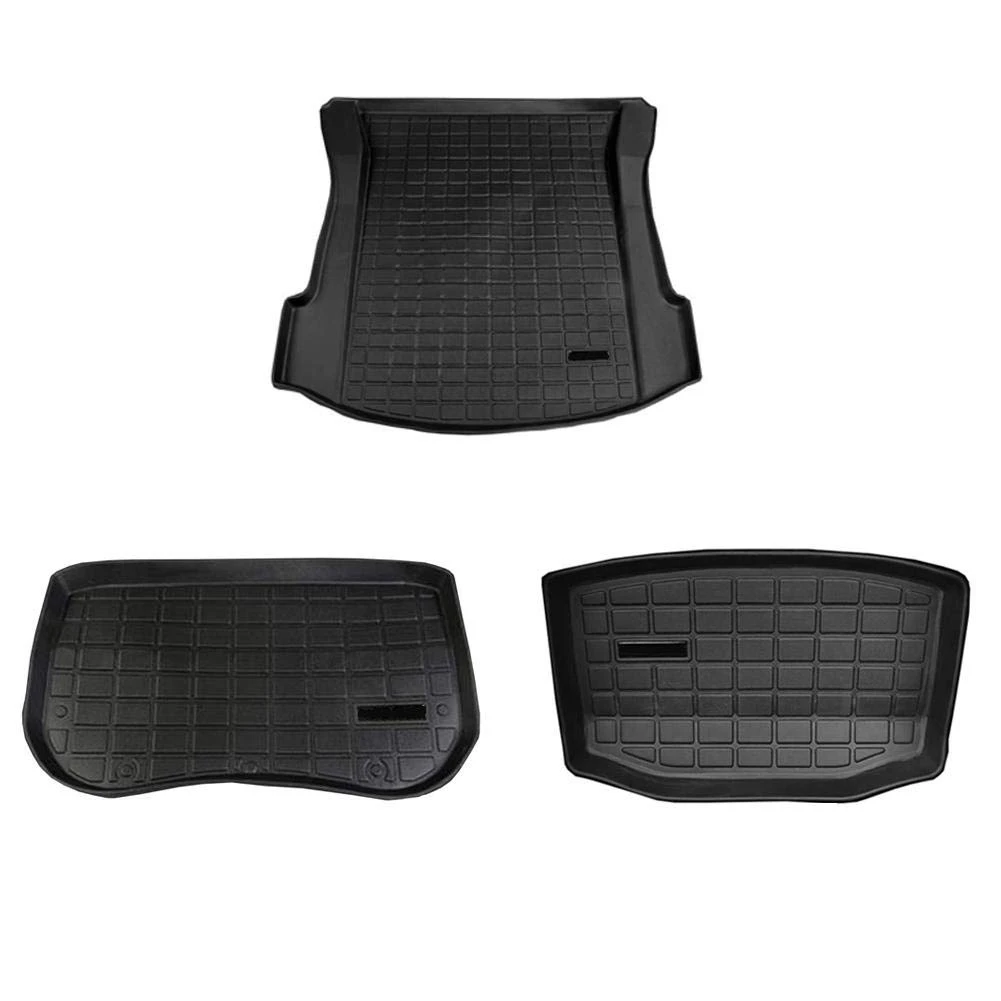 

New Car TPE Rubber Rear Trunk Storage Mat Front Trunk Mat Floor Waterproof Tasteless Protective Pads for Tesla 3 2021 2020