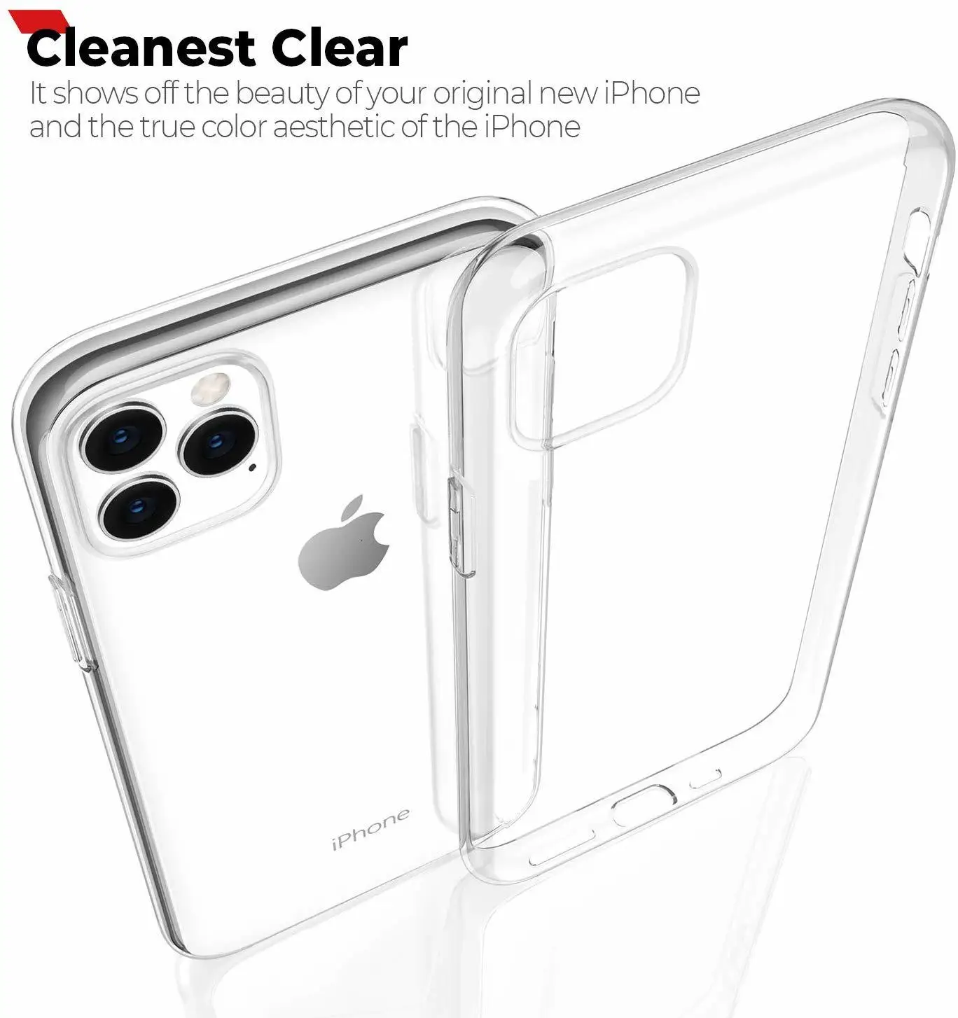 100 шт ультра тонкий TPU для Apple iPhone 11 Pro XS Max XR X 8 Plus 7 6 6S SE 5 5S Прозрачный чехол для телефона силиконовый прозрачный чехол