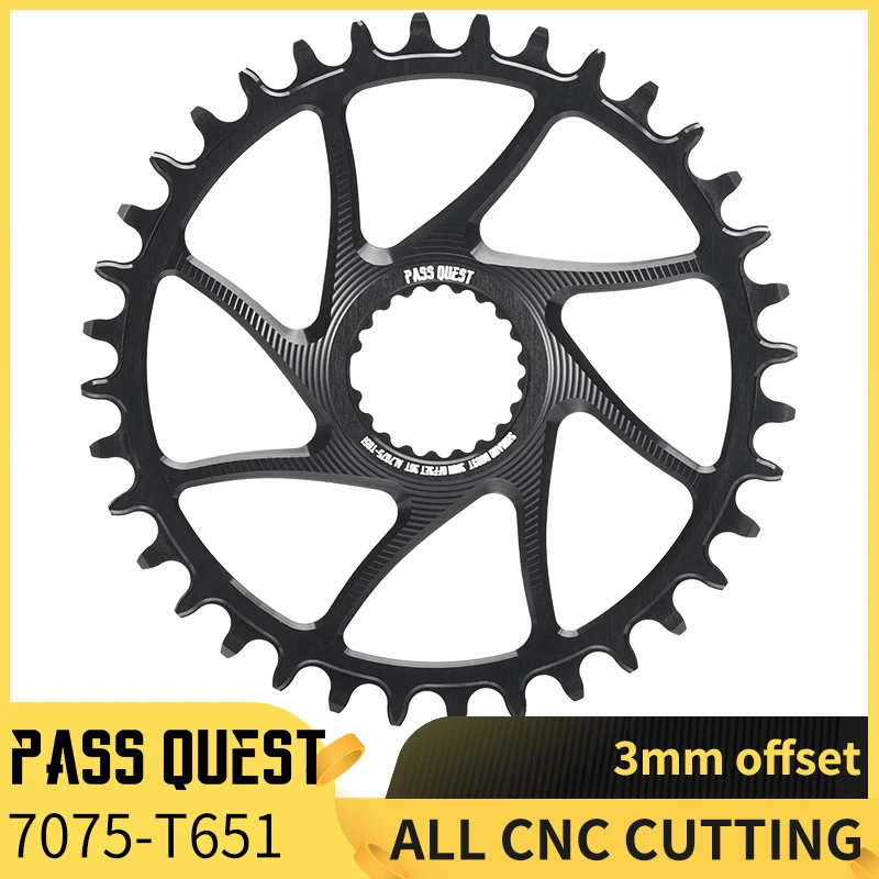 

PASS QUEST 3MM Offset Chainring 34/36/38/40T MTB Narrow Wide Bicycle Chainwheel Deore Xt M7100 M8100 M9100 SHIMANO 12S Crankset