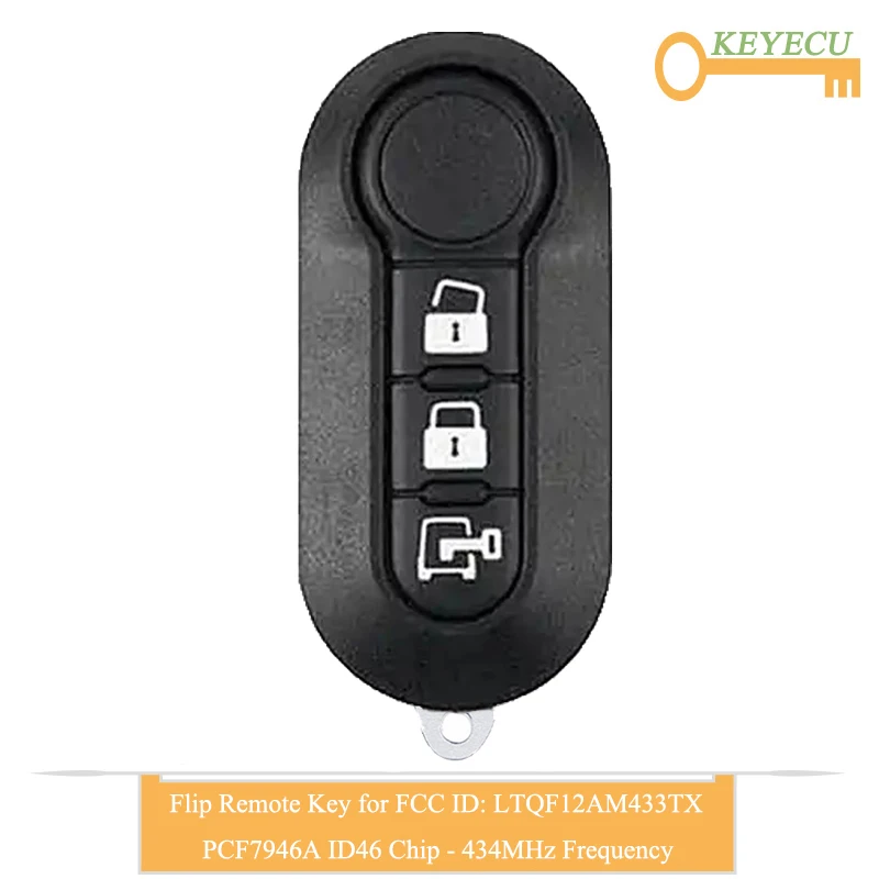 KEYECU флип дистанционный ключ для Fiat 500 2012-2017 Dodge Ram Promaster City 2015-2018 Fob 3 кнопки-ID46