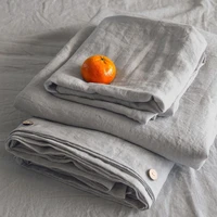 natural nordic 100 linen bedding duvet cover set solid gray bed linen with elastic sheetflat sheetpillowcase for 150 bed home