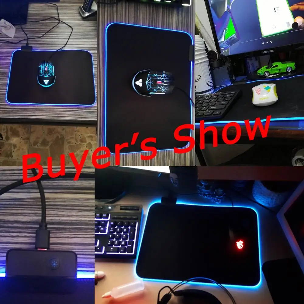 Elisona проводной игровой коврик для мыши со светодиодный RGB подсветкой ноутбука