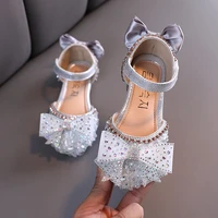 kamucc hot summer girls sandals with bow open toe diamond princ party shoes soft flat sandals for girls kids sandals