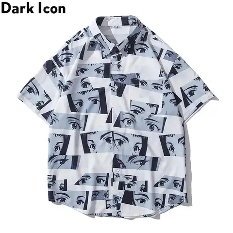 Гавайская рубашка Dark Icon мужская с принтом, рубашка-поло, уличная одежда, лето