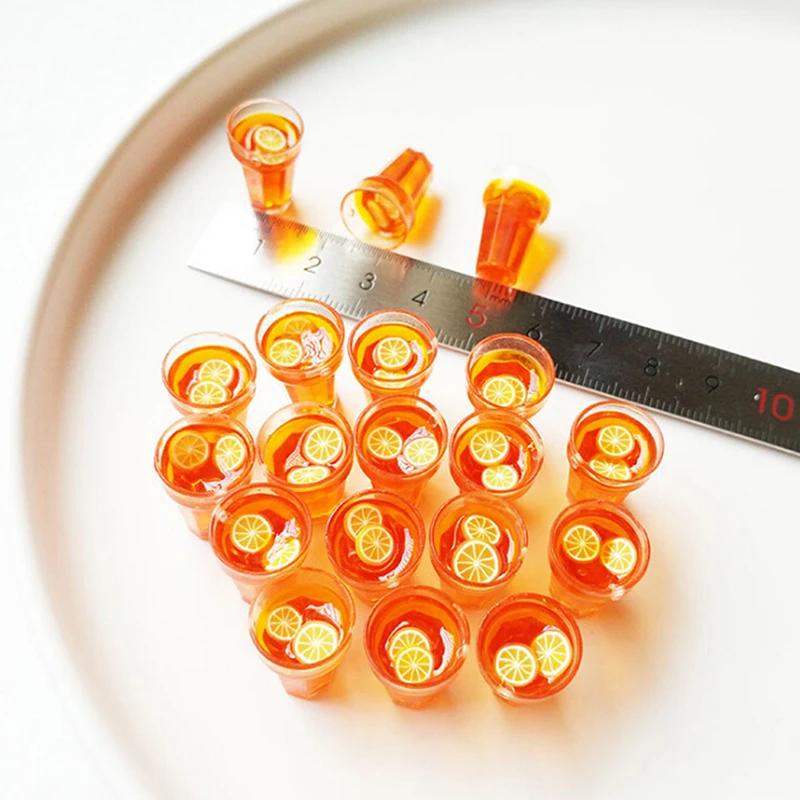 

5Pcs 1:12 Dollhouse Miniature Food Lemon Tea Cups Doll House Drinks Model Toy high quality