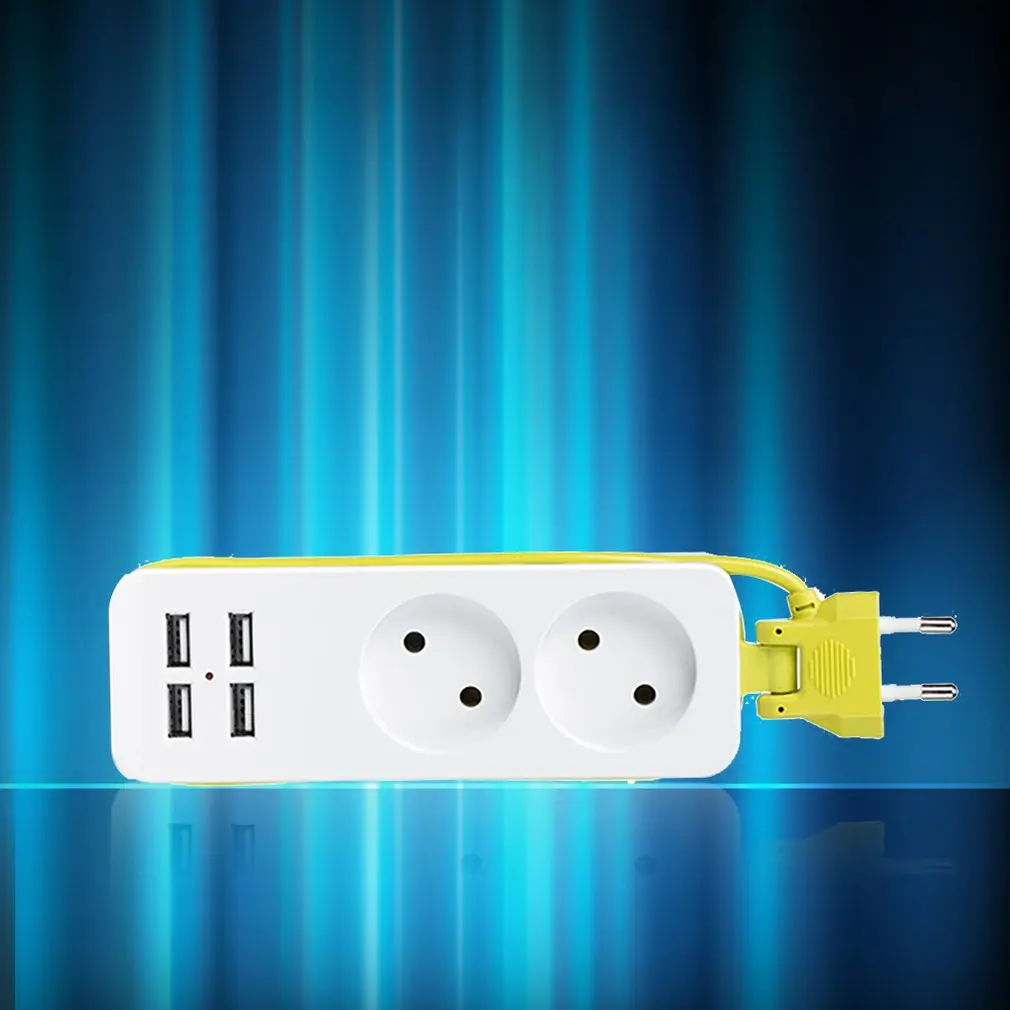 Компактный размер дорожная полоса питания портативная удлинитель розетка с 4 USB