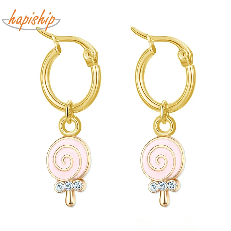 

Серьги-кольца женские из нержавеющей стали, в виде губ