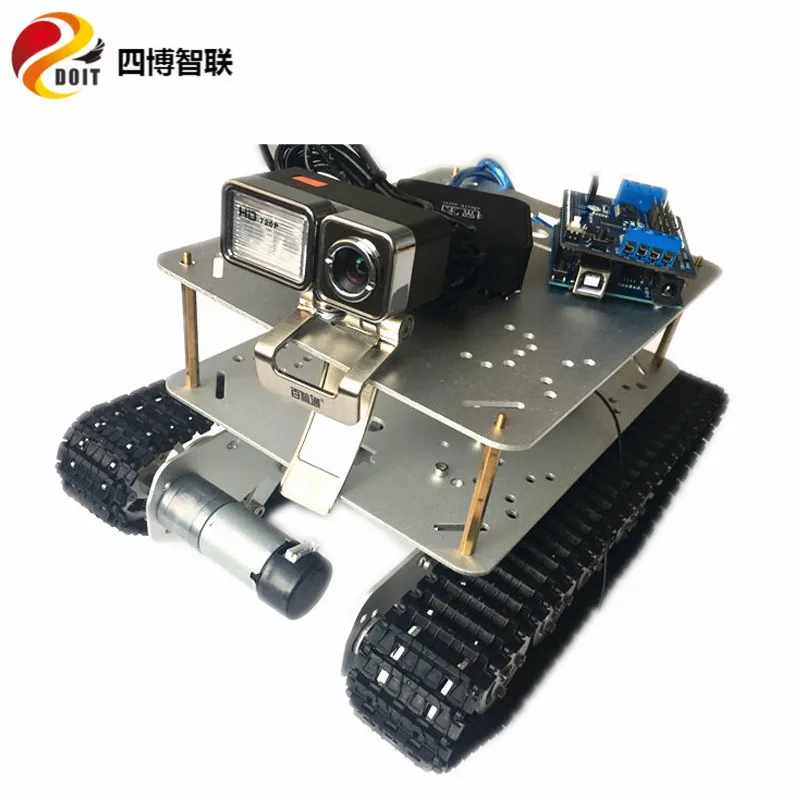 SZDOIT espduуправление видео Трансмиссия костюм+ TS100 двухслойный металлический RC робот танк шасси комплект двигатель постоянного тока DIY для Arduino