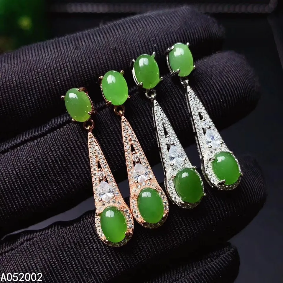 

KJJEAXCMY fine jewelry natural Jasper 925 sterling silver women earrings new Ear Studs support test classic