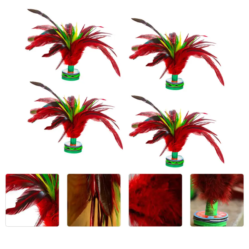 

4pcs Colorful Feather Shuttlecock Creative Game Shuttlecock for Competition