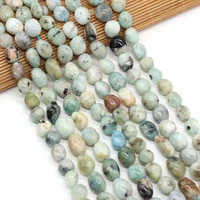 natural aquamarine stone string beads diy for women jewelry making bracelet necklace earrings accessories gift size 10 12mm