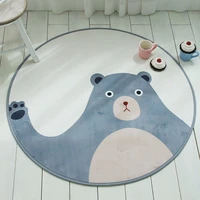 cartoon round carpet floor mat bedroom polyester bear rabbit soft rug anti slip baby play mat nordic kids room decoration