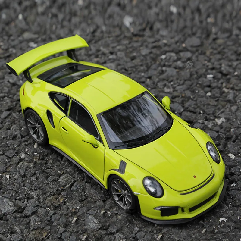 Welly 1:24 Porsche 911 GT3 RS с принтом в виде зеленой машинки брелок для автомобильных ключей