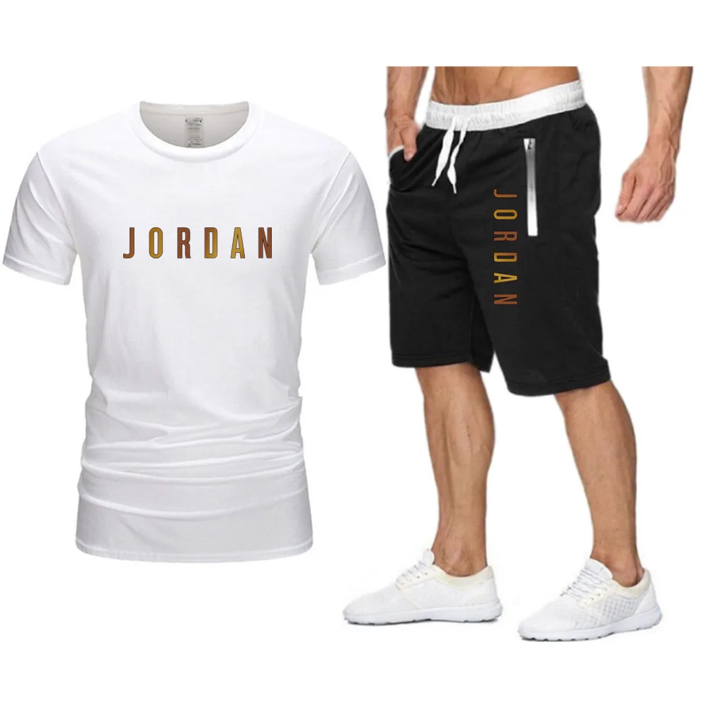 

Ropa deportiva para hombre, de verano traje casual, pantalones cortos + Camiseta de dos piezas, camiseta de manga corta, pantalo