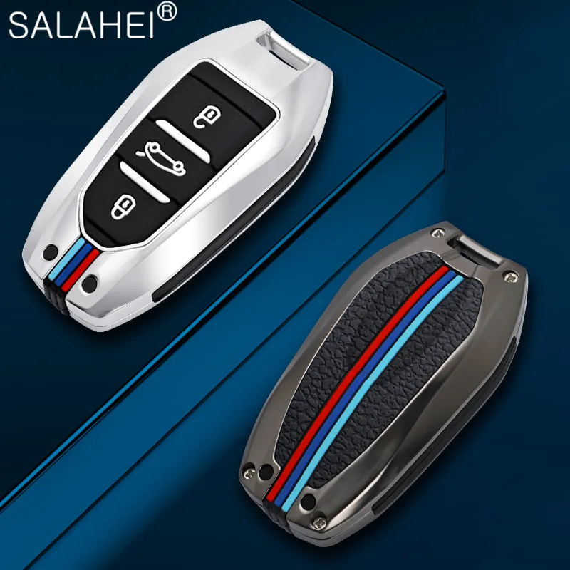 

Zinc Alloy + Silicone Car Key Case For Peugeot 207 3008 208 308 2008 307 508 301 206 Citroen c1 c2 c3 c4 grand picasso c5 ds 3 5