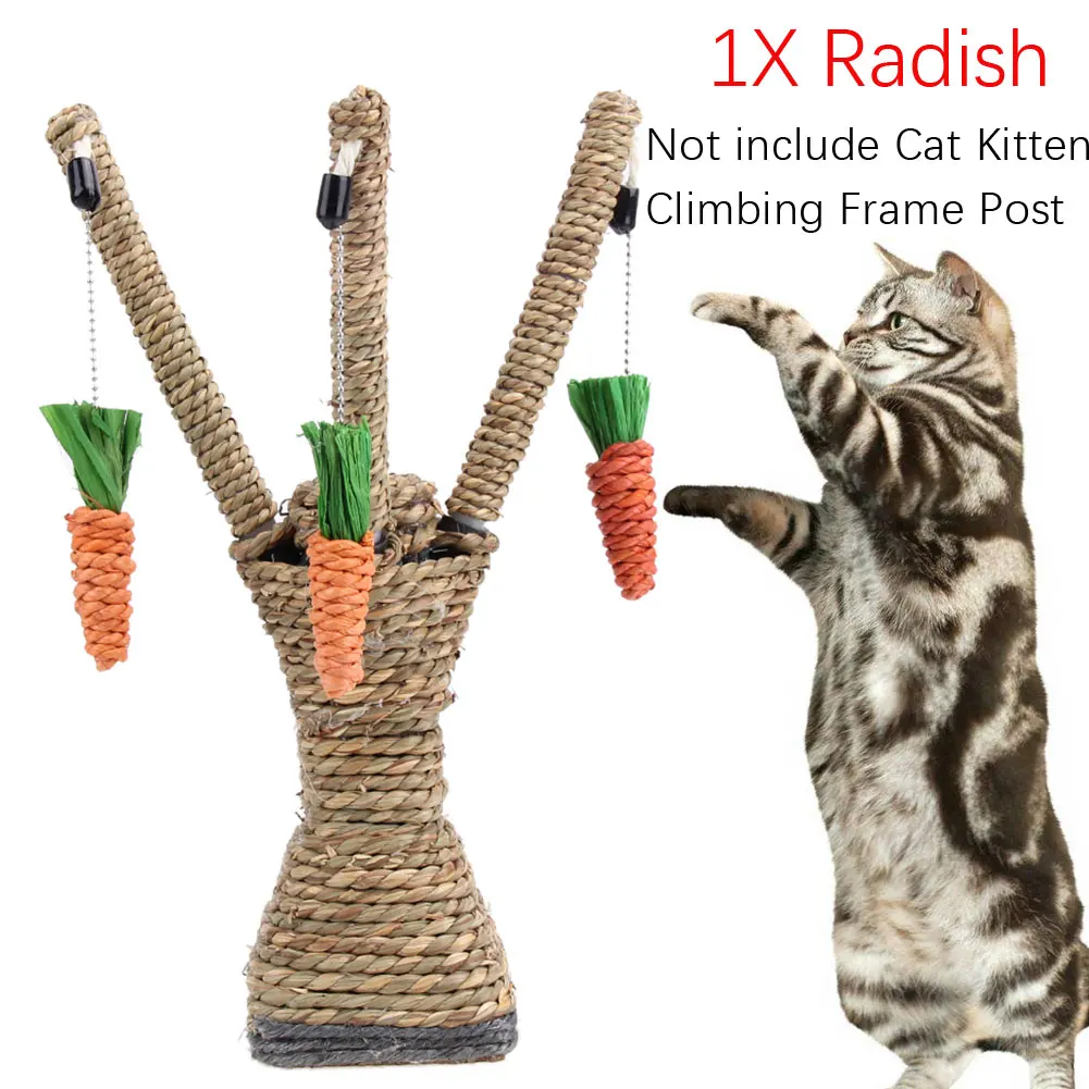 

Carrot Pet Cat Toys Interactive Tree Tower Shelves Climbing Frame Scratching Post Sisal Rope Pet Cat Carrot Playing Toy For Cat