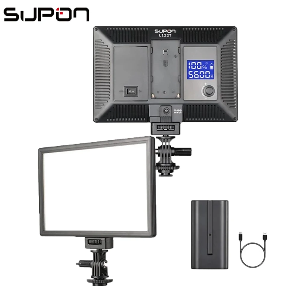 SUPON L122T LED Video Light Ultra thin LCD Bi-Color & Dimmab