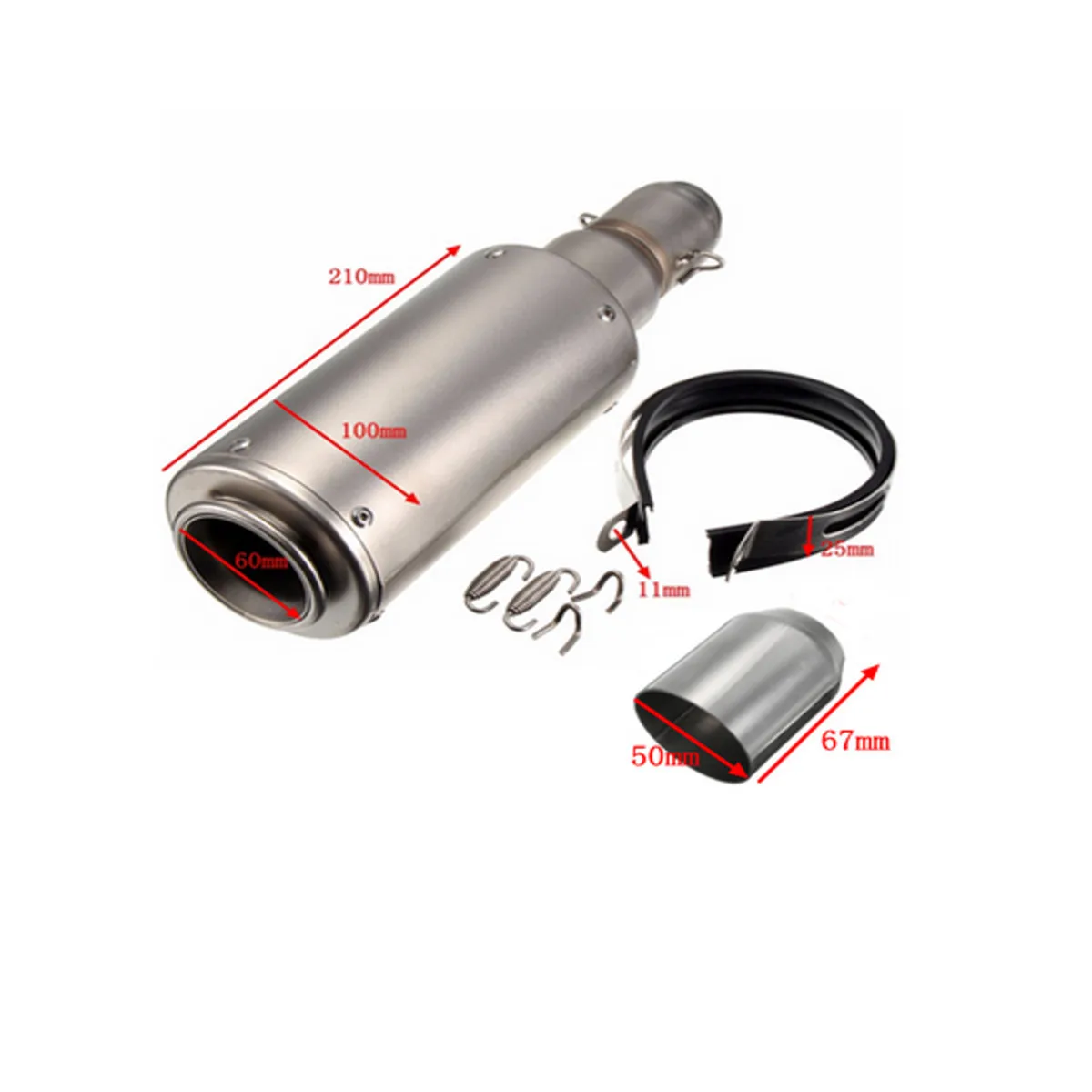 Выхлопная труба для мотоцикла 38-51 мм глушитель из нержавеющей стали