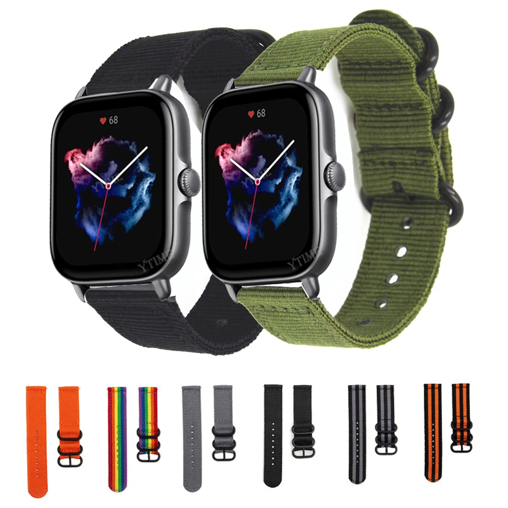 

20mm Watch Strap for Amazfit GTS 3 GTS3 Strap GTR 42mm Bracelet Nylon Band for Huami Amazfit Bip S / U / U Pro GTS 2 2E Correa