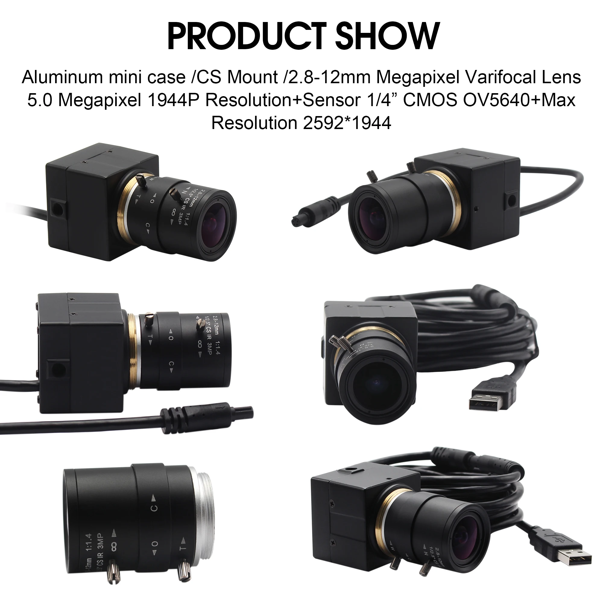 HD USB Камера 5 мегапикселей 2592X1944 видео веб-камера OV5640 CMOS CS крепление варифокальный