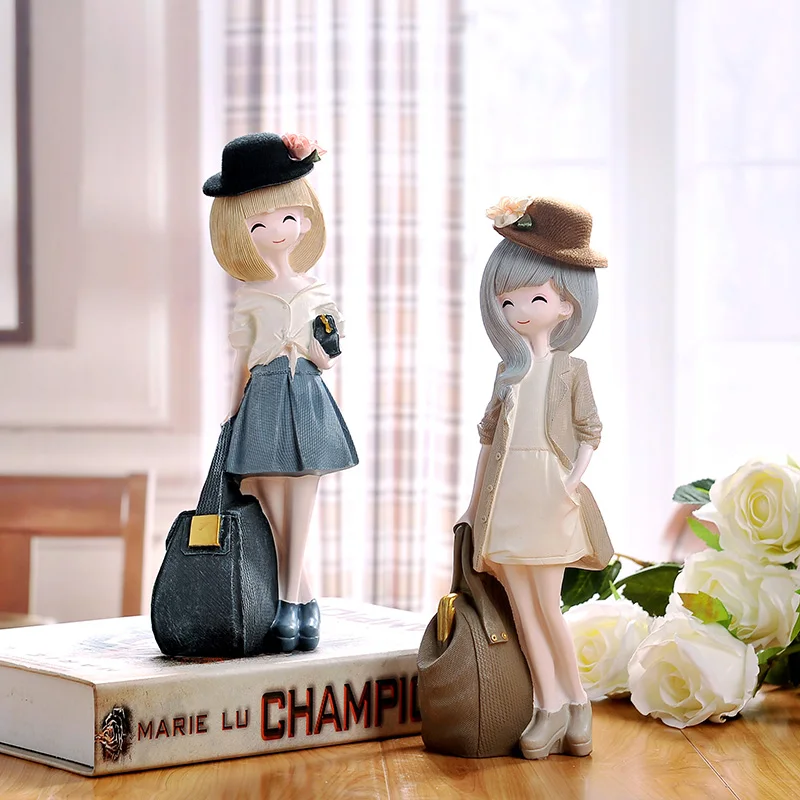 

Home Decoration Lovely Resin Doll Modern Ornaments Birthday Gift Home Fairy Garden Figurine Home Decoration Accessories Modern