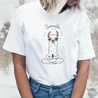 Забавная женская футболка с черепом и джиком, женская футболка с психотропным рисунком для шуток, топ, футболка с рисунком каракули, Милая женская винтажная мультяшная футболка