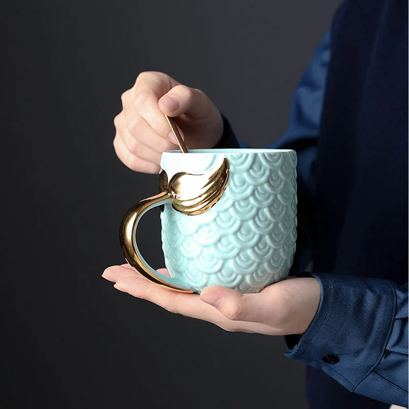 400ml Coffee Mug Creative Little Mermaid Ceramic Big Tea Milk Cups Personal OfficeJuice Cup Best Christmas Mugs For Friends | Дом и сад